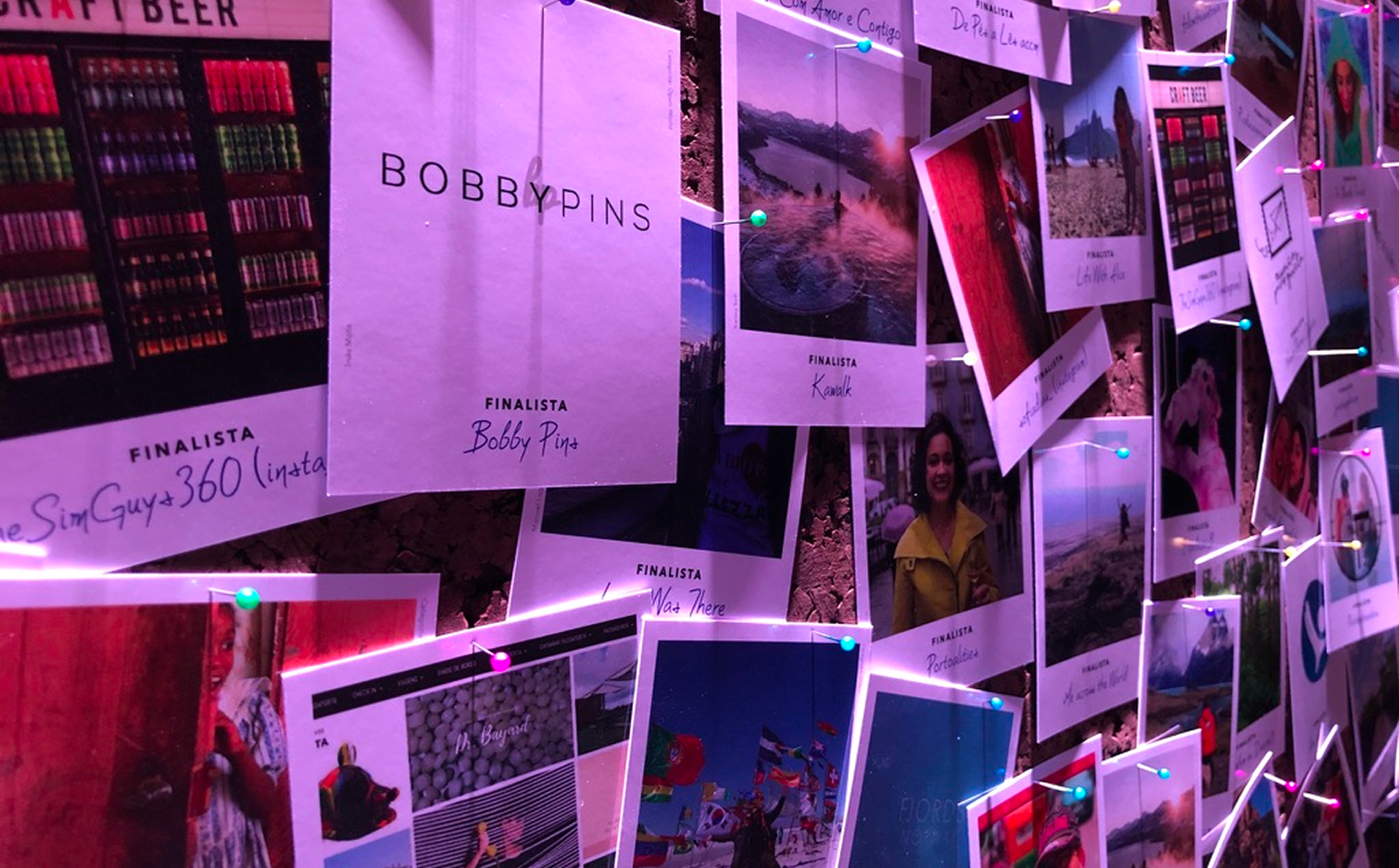 Close-up of personalised attendee Polaroid cards
