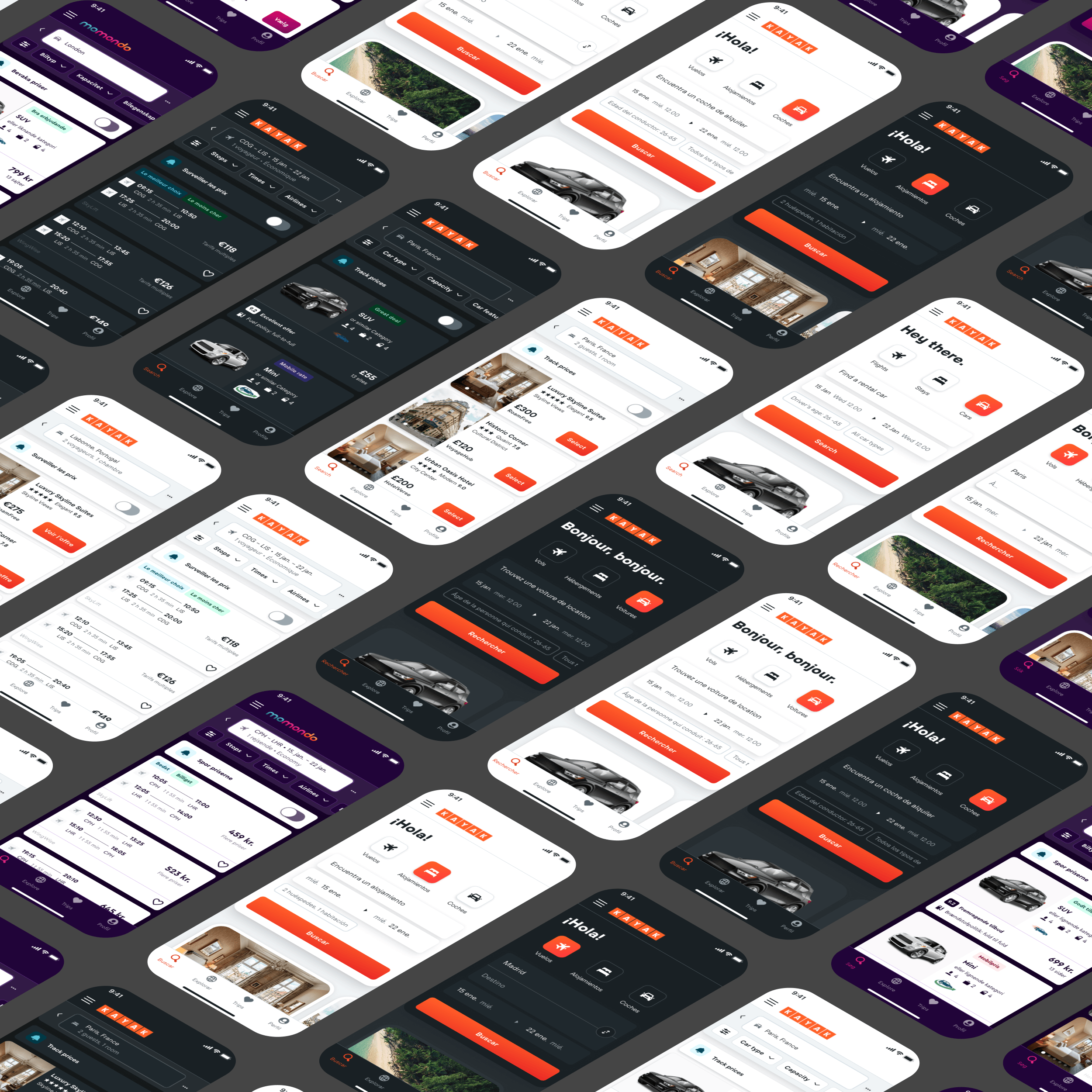 A selection of campaign screens produced with the Figma system
